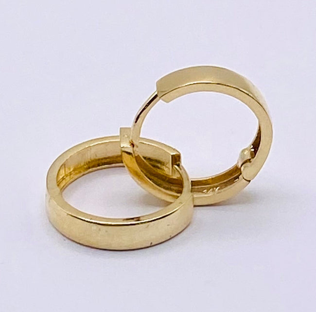 Argollas 14k,  2mm x 1 cm