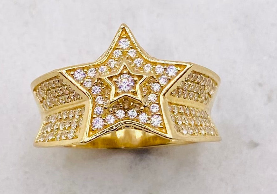 Anillo estrella talla#23, 14k