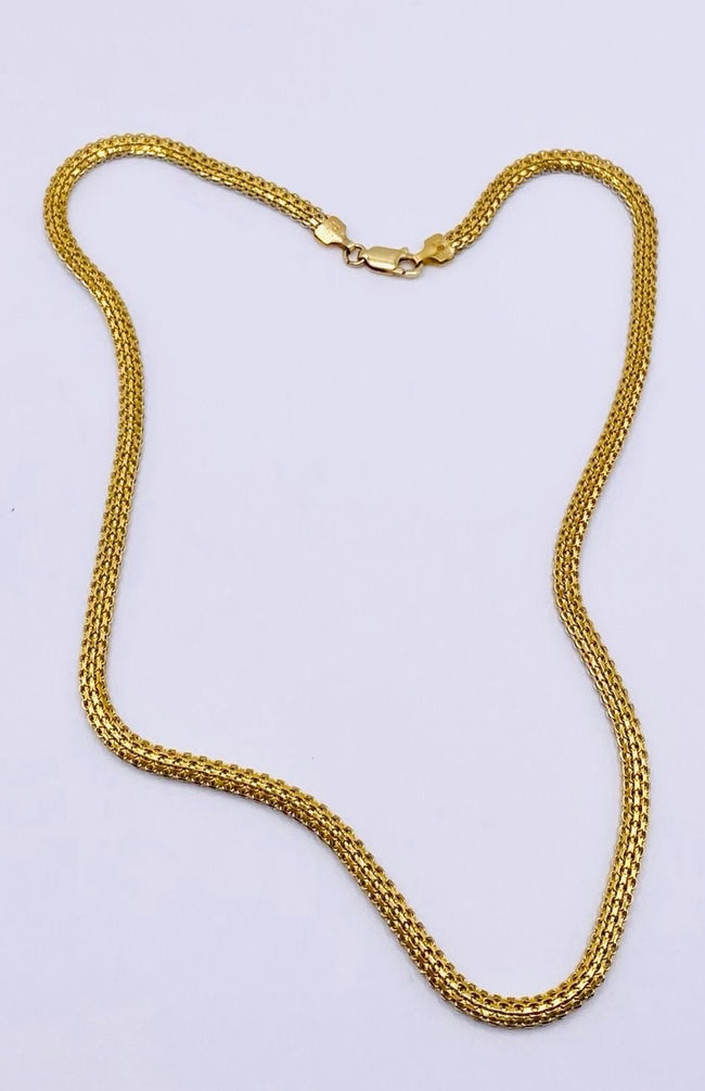 Cadena tejido snake reversible 14k, 40cm