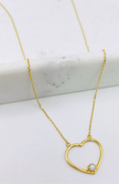 Cadena de corazón 14k, 45cm x 0.6mm