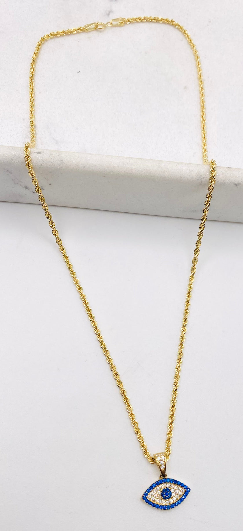 Cadena + medalla ojo turco 18k