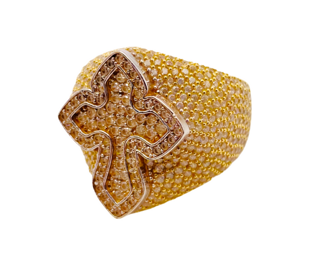 Anillo cruz 14k, #22