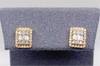 Aretes cuadrado 14k, full Diamante