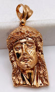 Cara de cristo rosa 14k, 2cm x 5cm