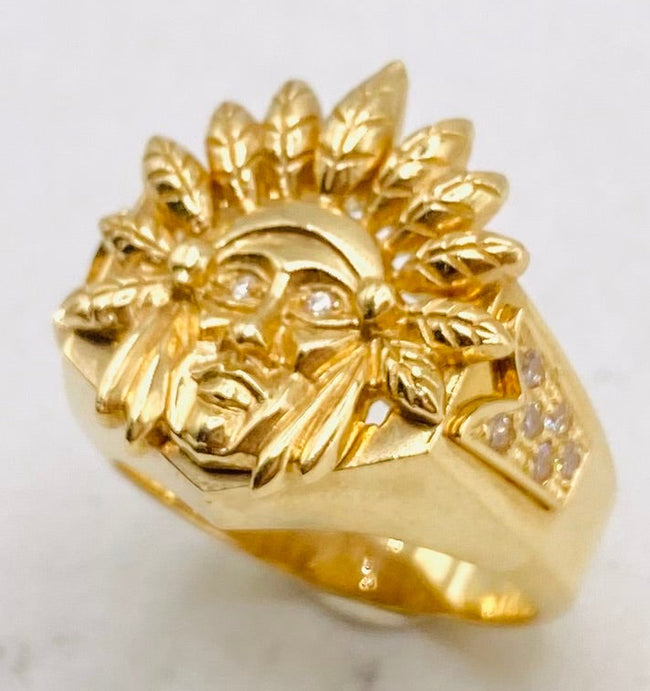 Anillo indio talla#25, 14k
