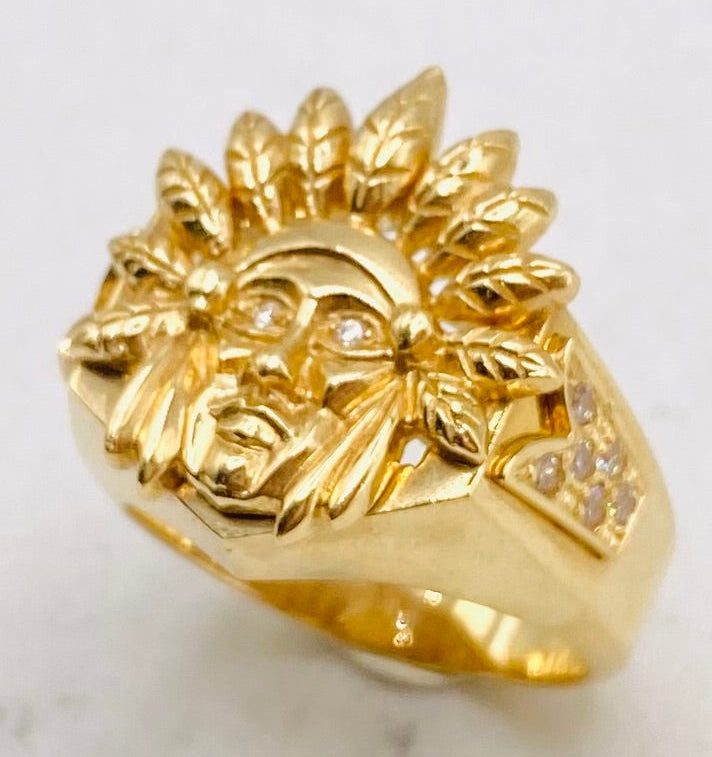 Anillo indio talla#25, 14k