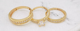 Anillo trío de boda 14k. M#15. H#22