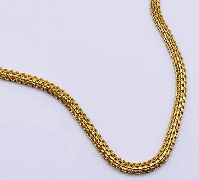 Cadena tejido snake reversible 14k, 40cm