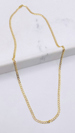 Cadena cubana combinada 14k, 45cm x 2.1 mm