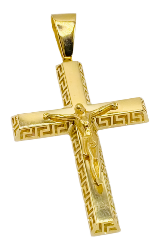 Medalla cruz 18k, 6cm x 3cm
