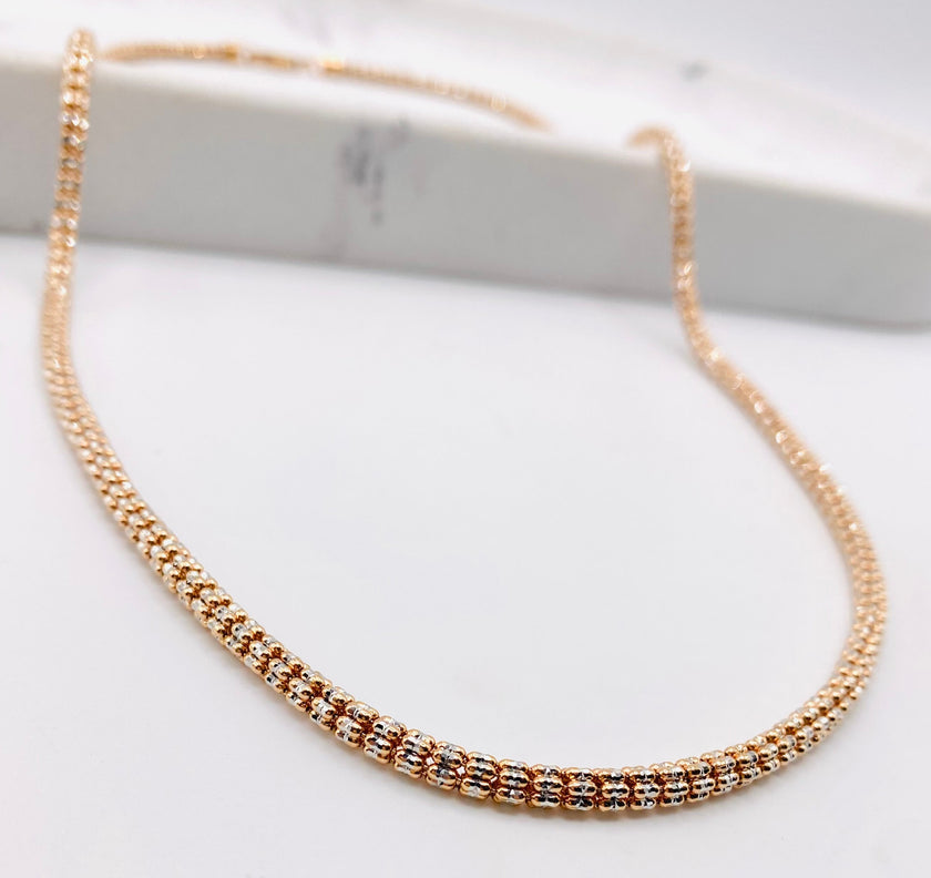Luna ice rosa 14k, 60cm x 3.3mm