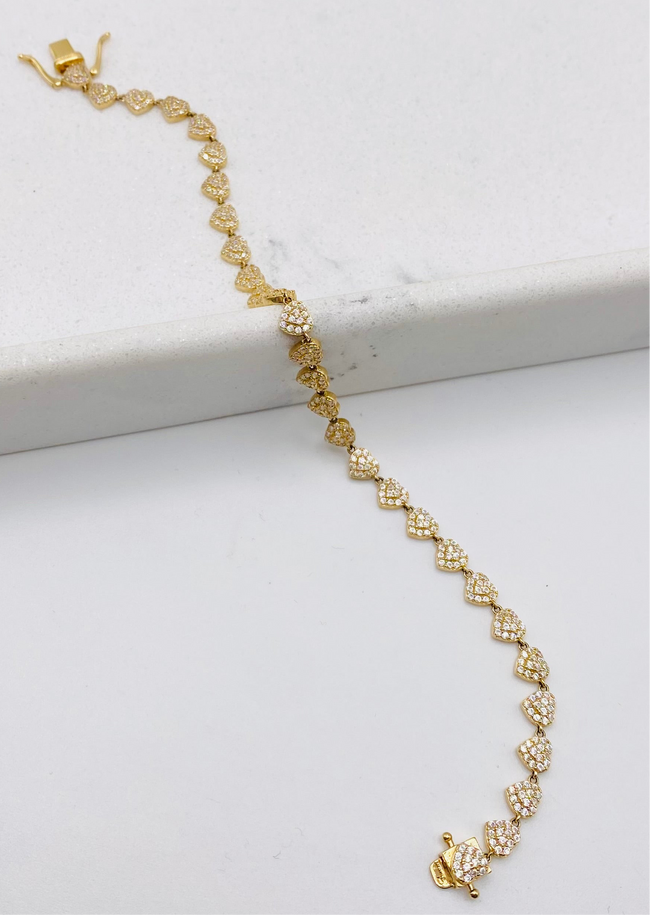 Guillo corazones 14k, 20cm x 4.6mm