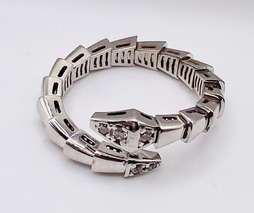Anillo snake blanco 14k, #17