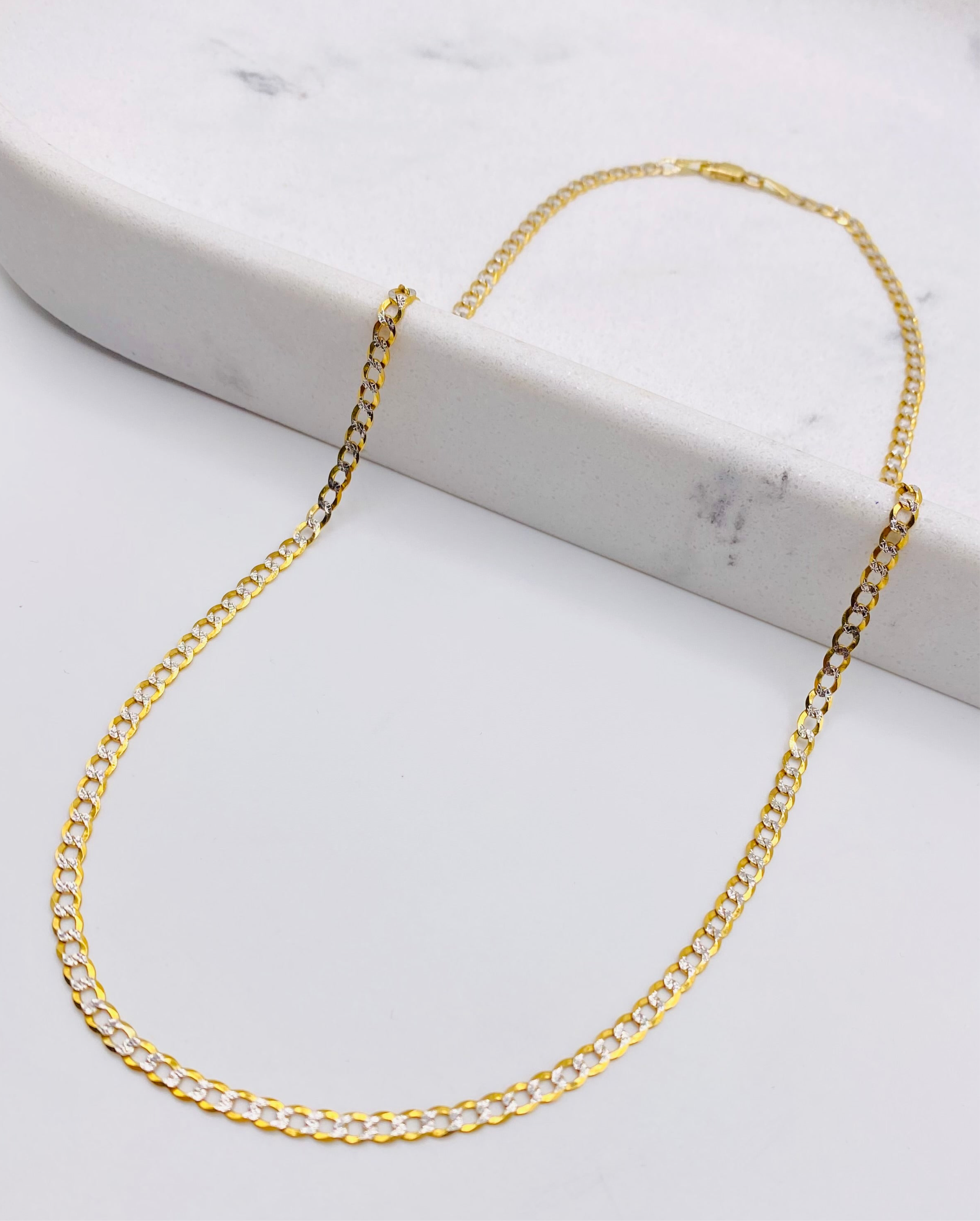 Cubana combinada 14k, 45cm x 3mm