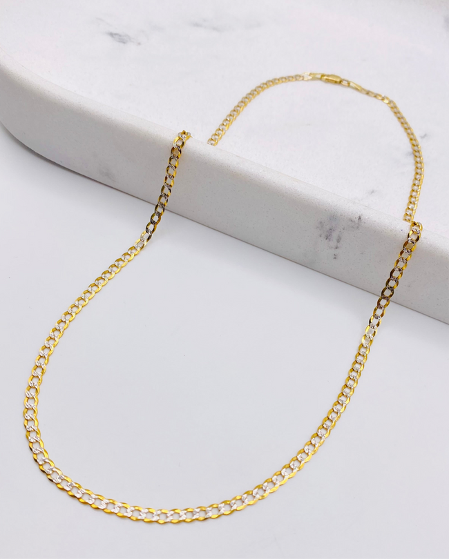 Cubana combinada 14k, 45cm x 3mm