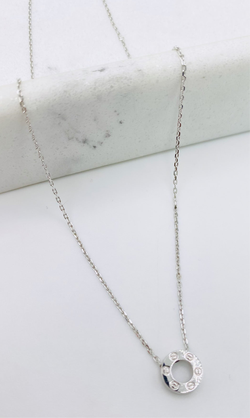 Cadena oro blanco 14k, 45cm x 0.6mm