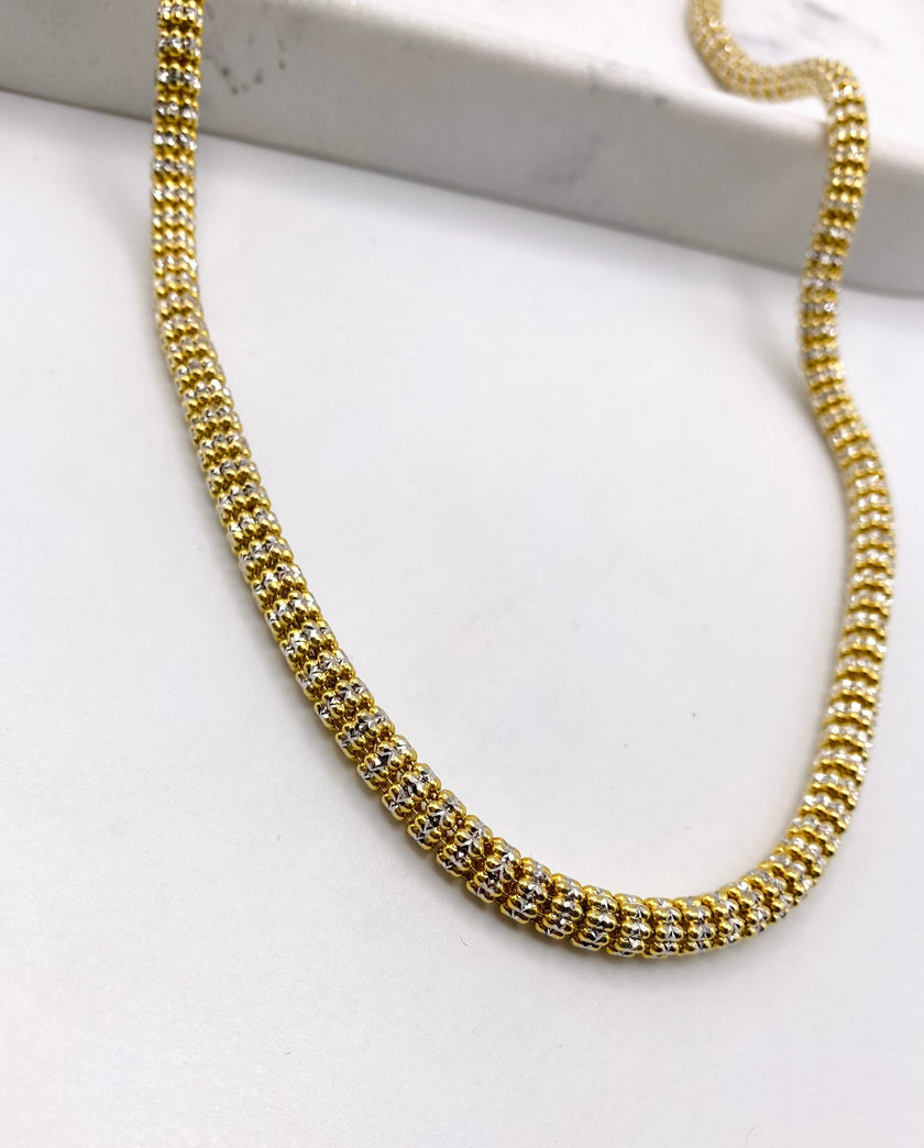 Cadena luna ice 14k, 65cm x 6mm