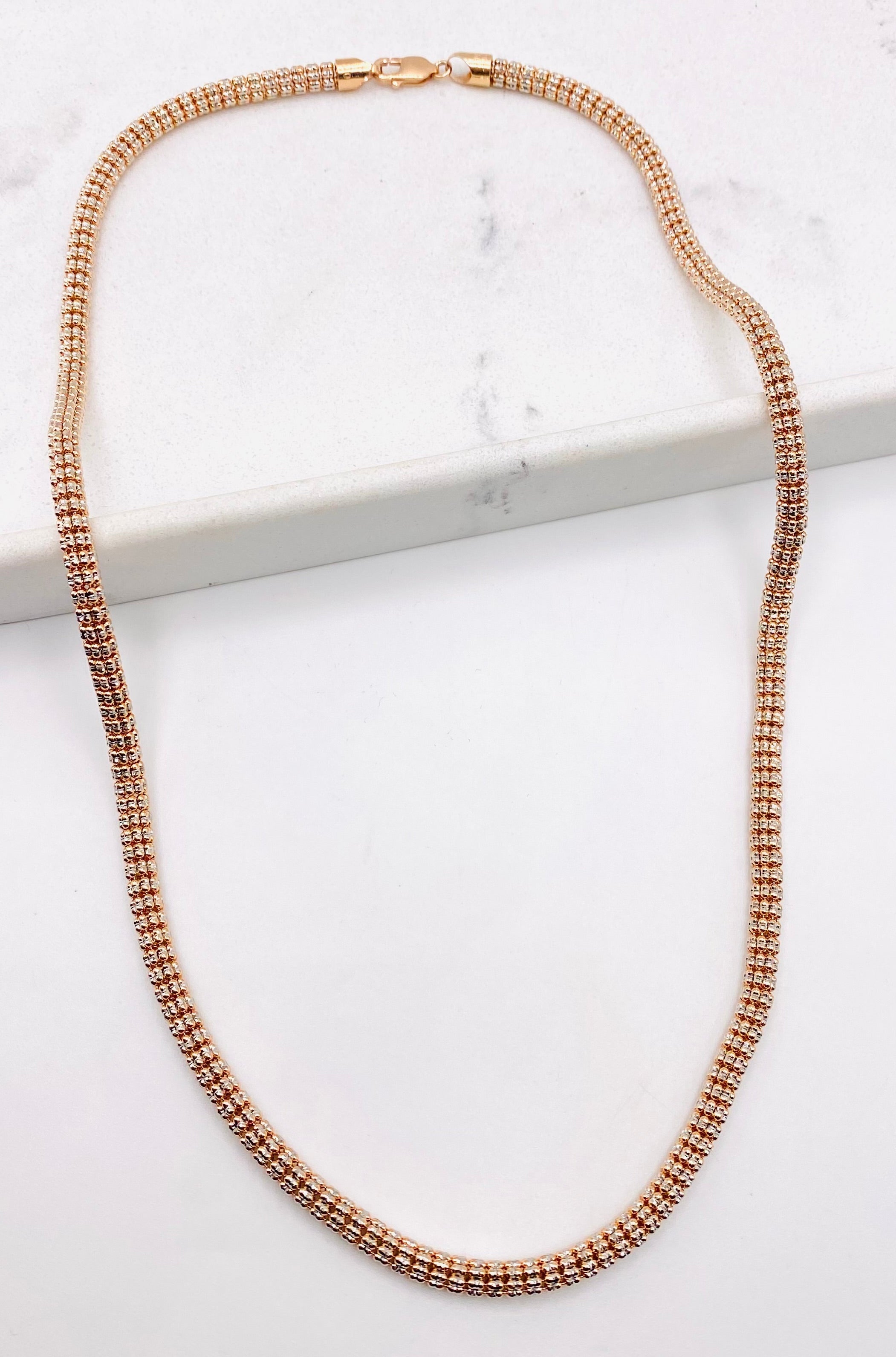 Luna ice rosa 14k, 60cm x 4.9mm