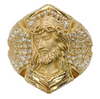 Anillo cara de cristo 14k, talla 22