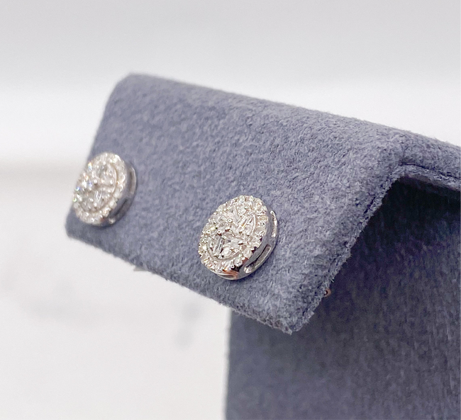 Arete Diamante oro blanco 14k