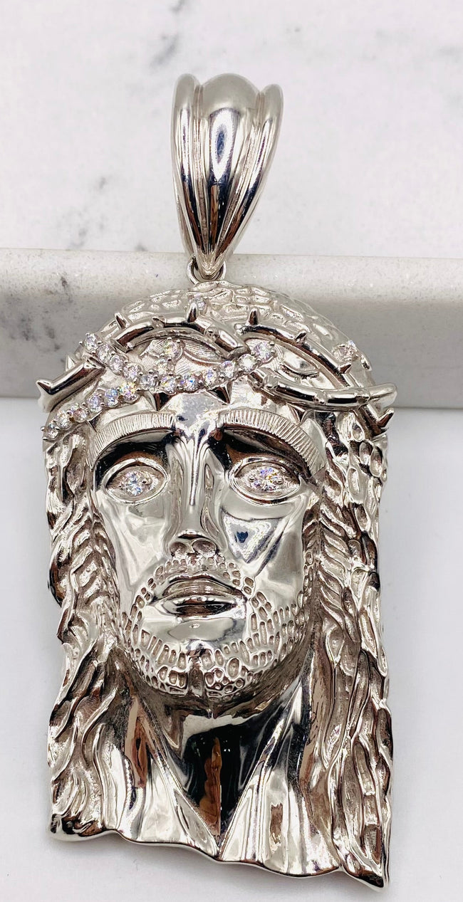 Cara de cristo blanca 14k, 5cm x 8cm