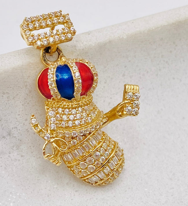 Medalla peluquería 14k, 2.5cm x 1.5cm