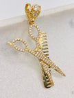 Medalla tijera 14k, 4.5cm x 1cm