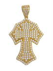 Medalla cruz zirconia 14k