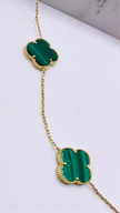 Cadena trébol 14k, 45cm