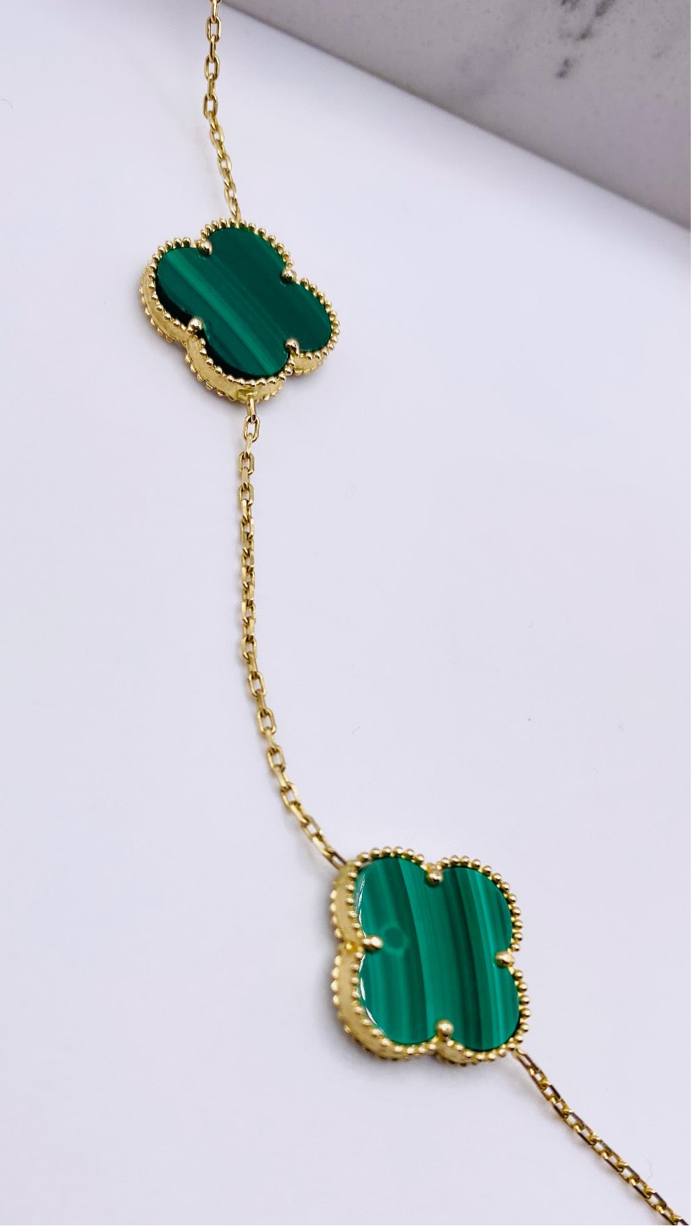 Cadena trébol 14k, 45cm