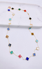 Cadena trébol de colores 14k, 85cm
