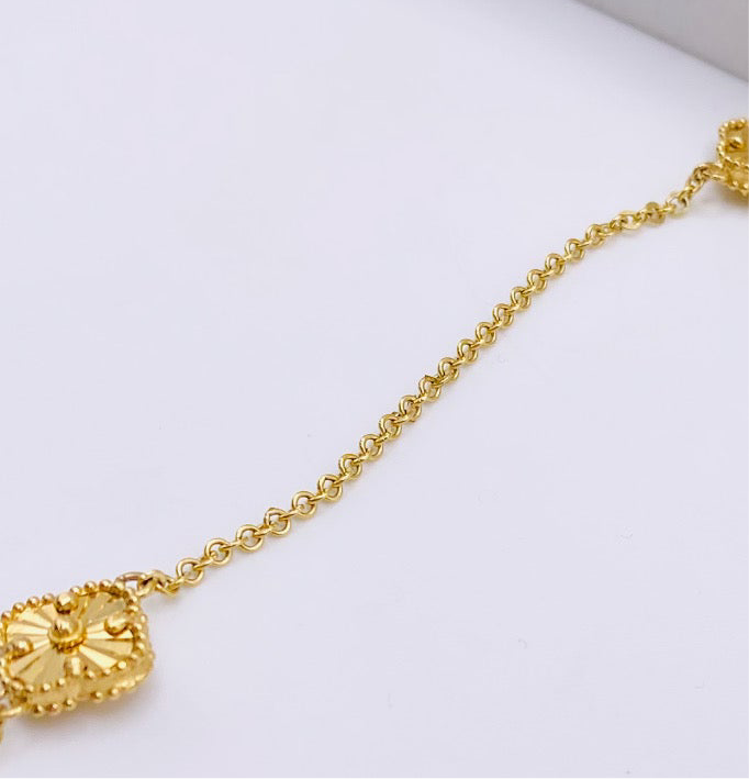 Cadena trébol dorado 14k, 45cm