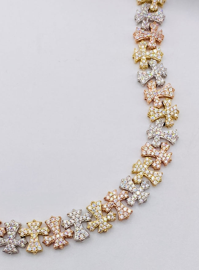 Cadena cruz 14k, 55cm x 9.8mm