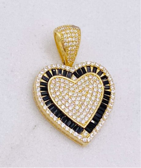 Medalla Corazón 14k, 3cm x 2cm