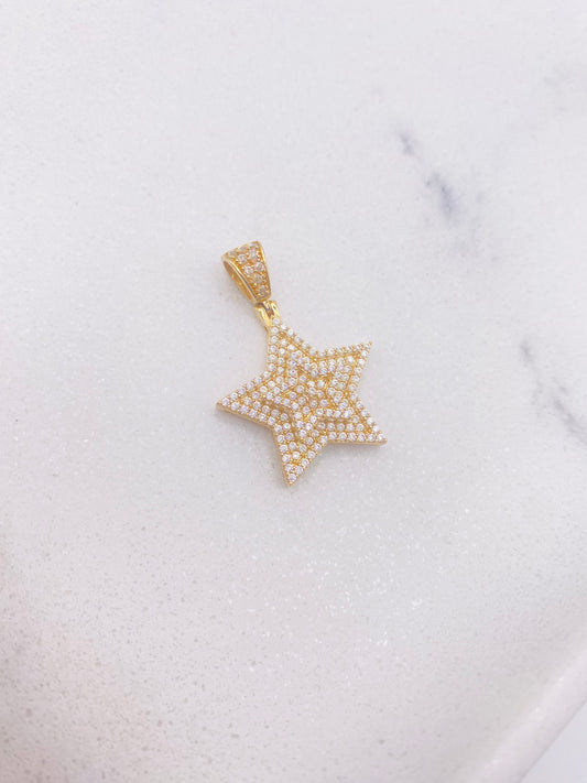 Medalla estrella con zirconia