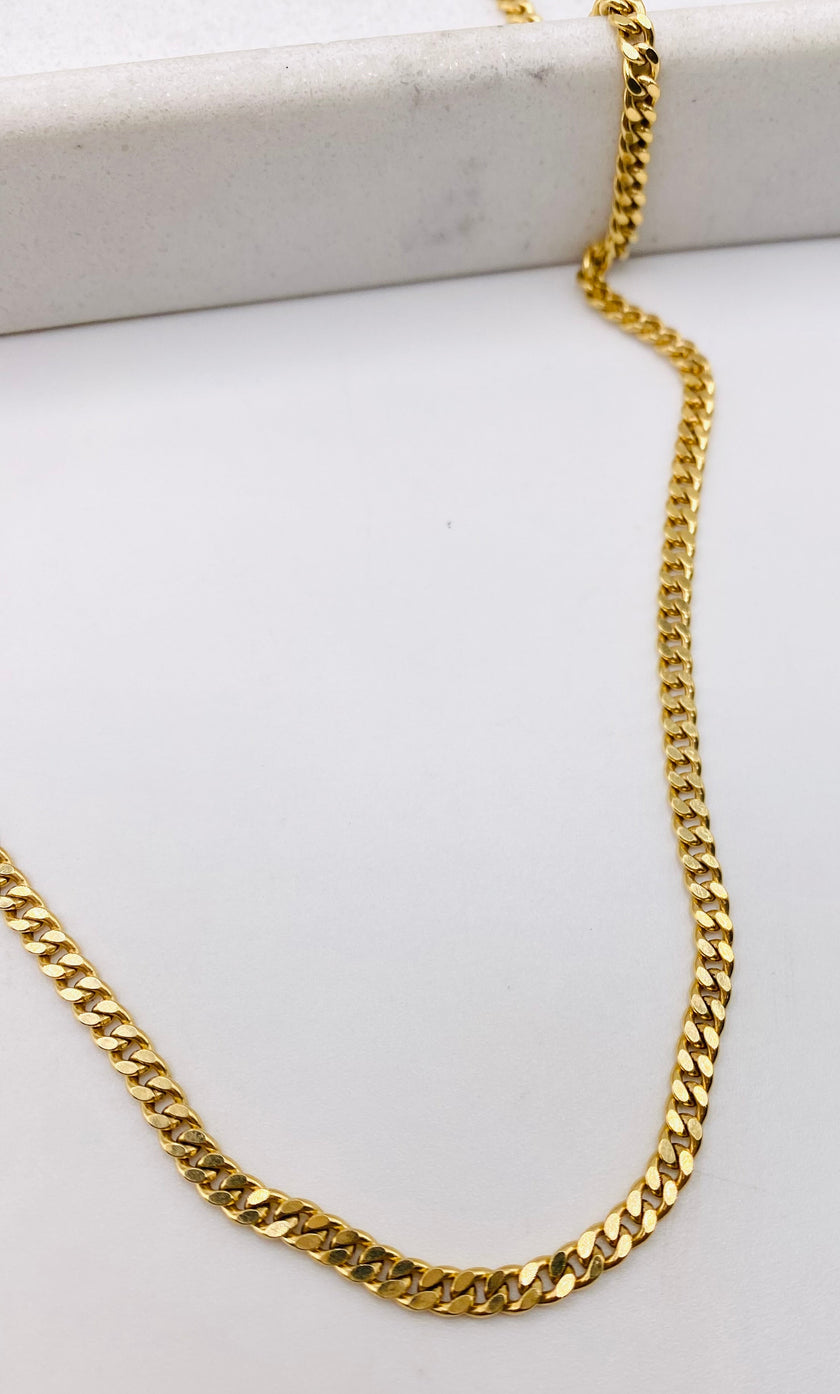 Cadena milanes 14k, 60cm x 3.4mm