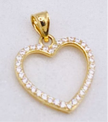 Corazón zirconia 14k, 2.5 cm x 1.2 cm