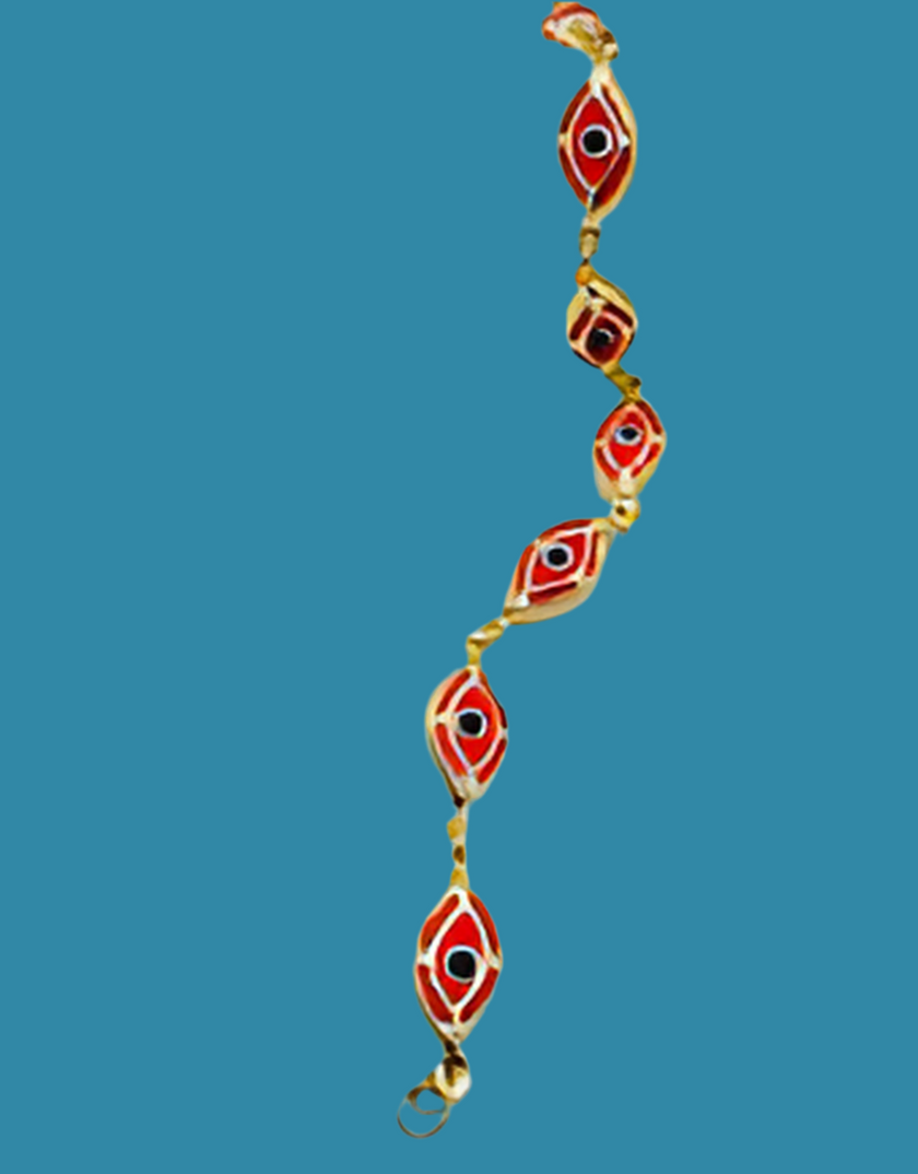 Guillo ojo turco 14k, 19cm x 6.8mm