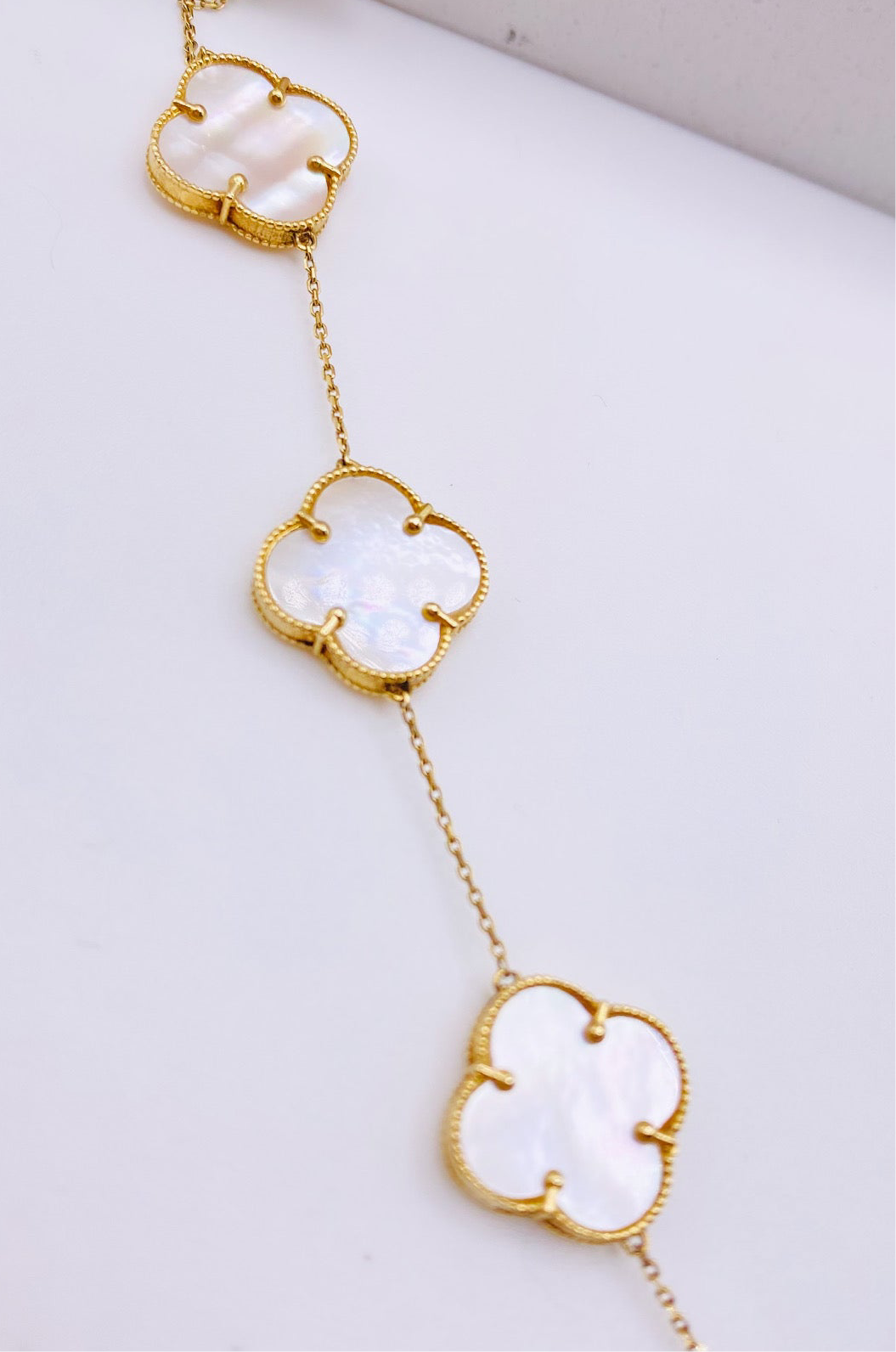 Cadena trébol 14k, 45cm