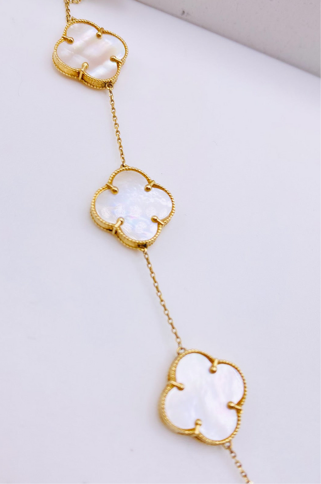 Cadena trébol 14k, 45cm