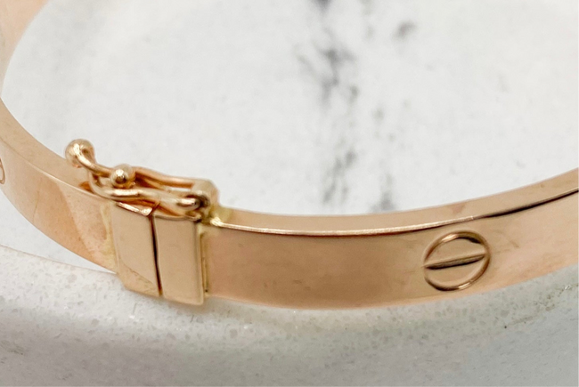 Pulsa oro rosado 14k, talla 19