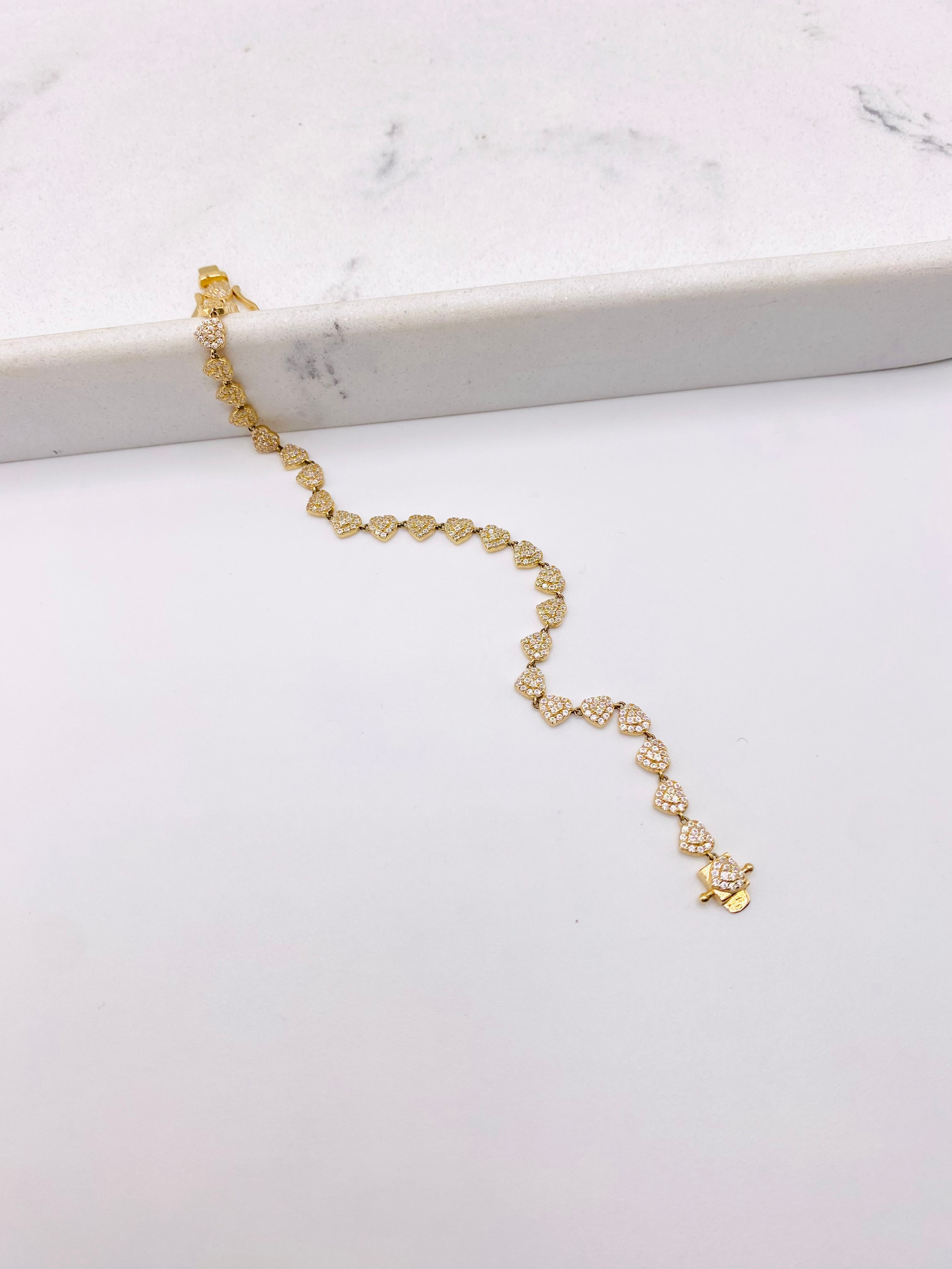 Guillo de corazones 14k, 20cm x 4.3mm