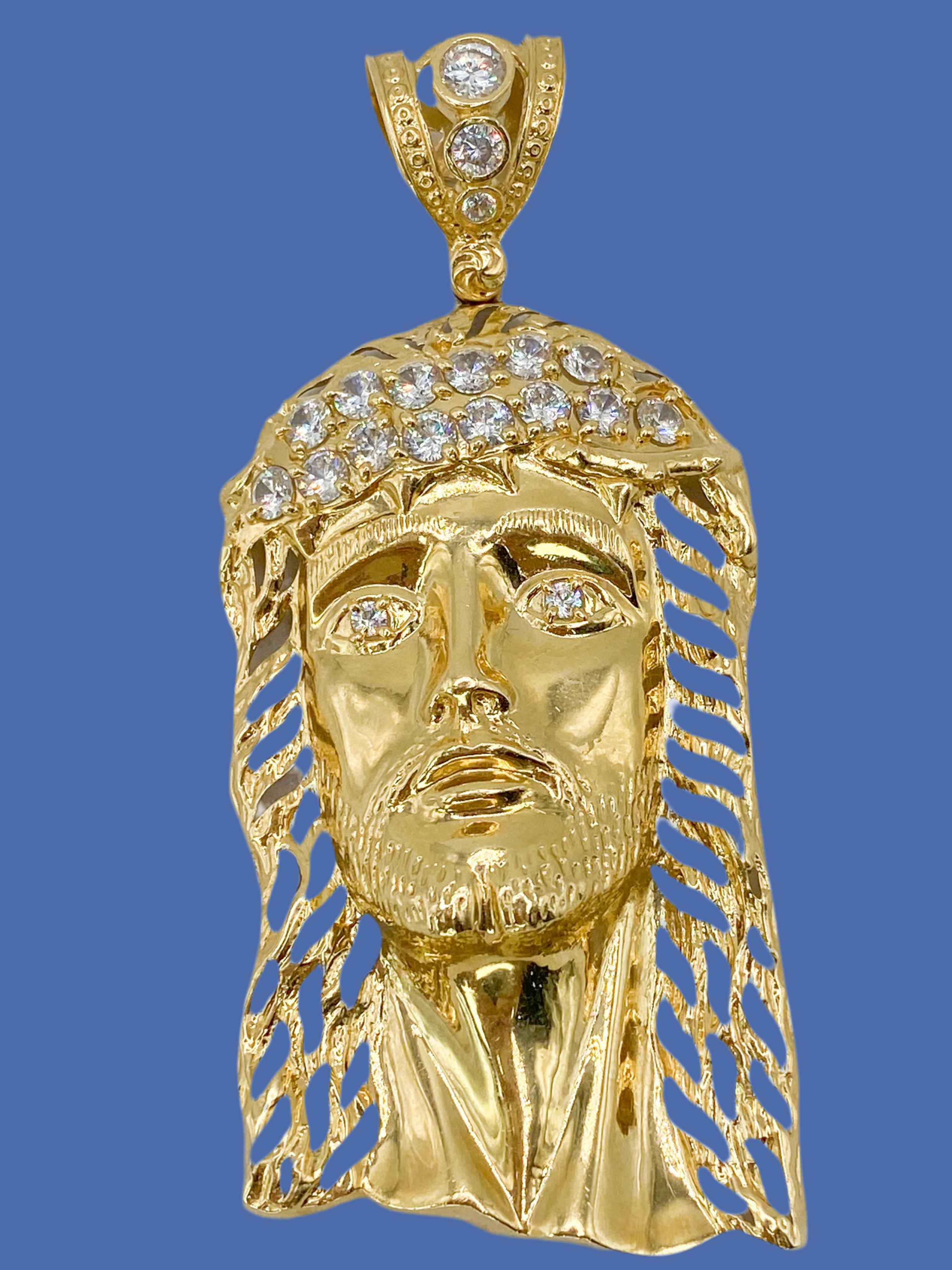 Cara de cristo 14k, 8 cm x 38 mm