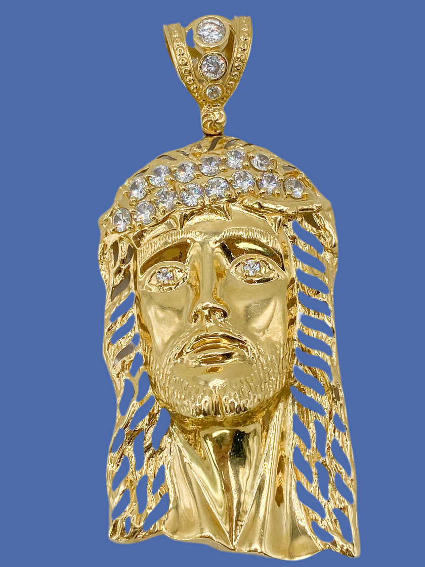 Cara de cristo 14k, 6.5cm x 2.5cm