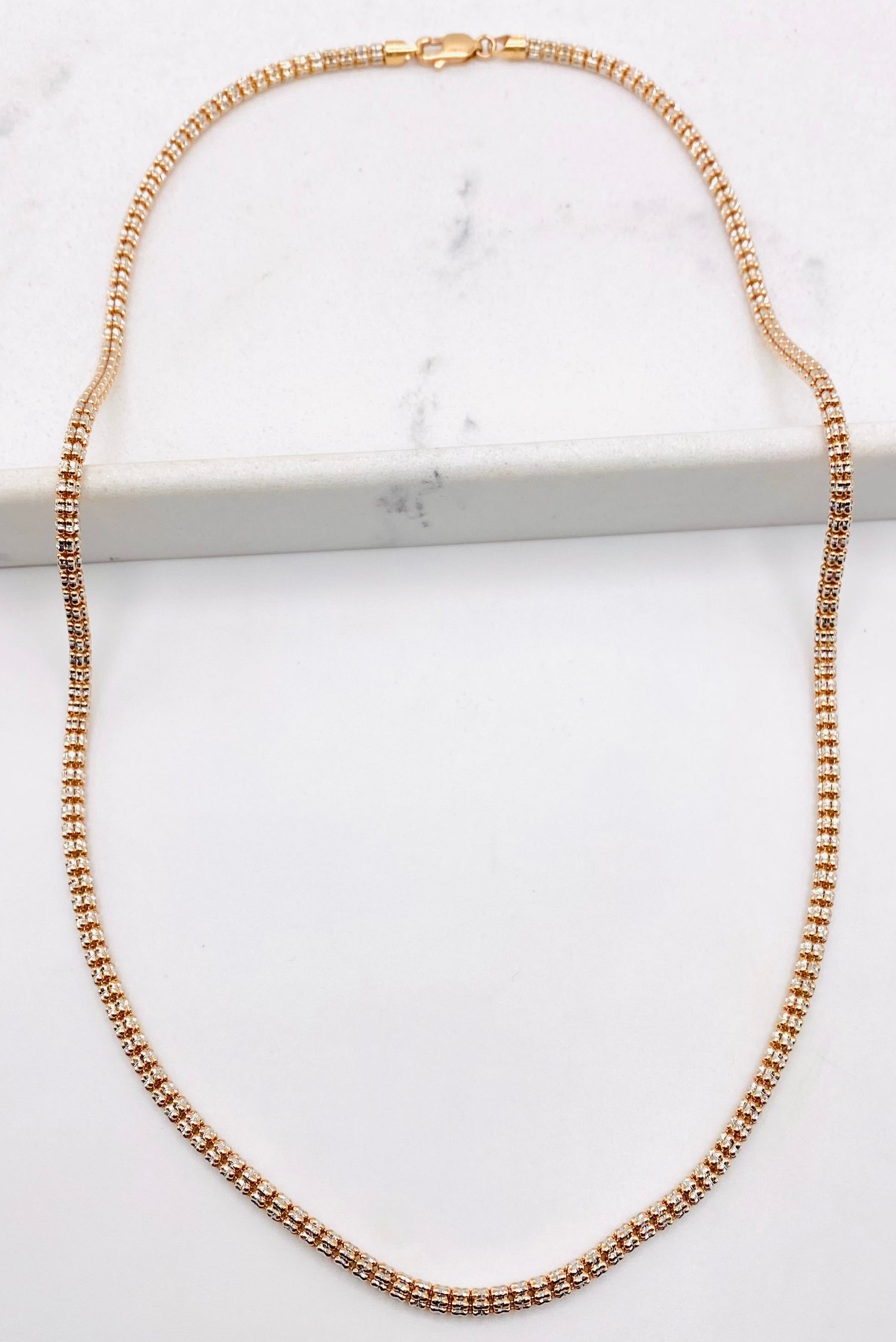 Luna ice rosa 14k, 60cm x 3.4mm