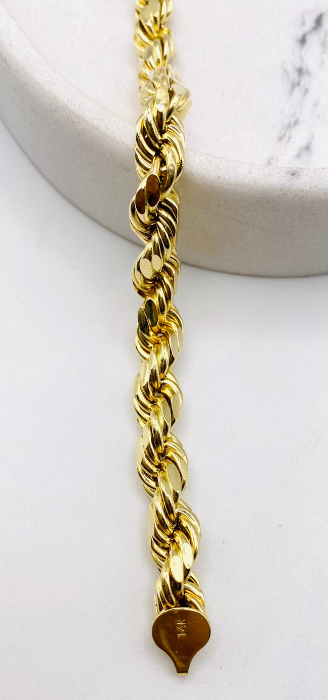 Guillo soga 14k, 21cm x 5.8mm