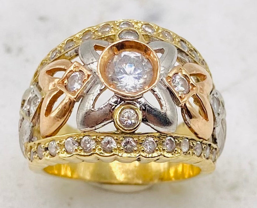 Anillo 2tonos 14k, talla#17