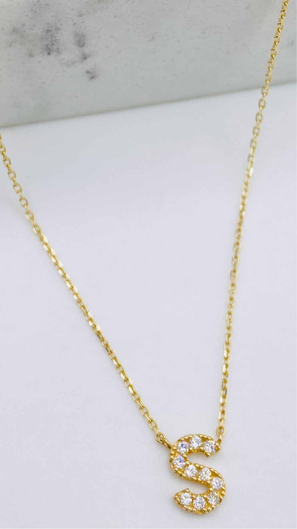 Cadena letra 14k, 45cm