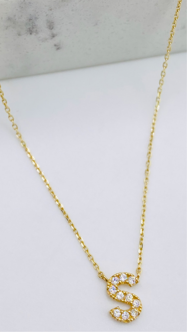 Cadena letra 14k, 45cm