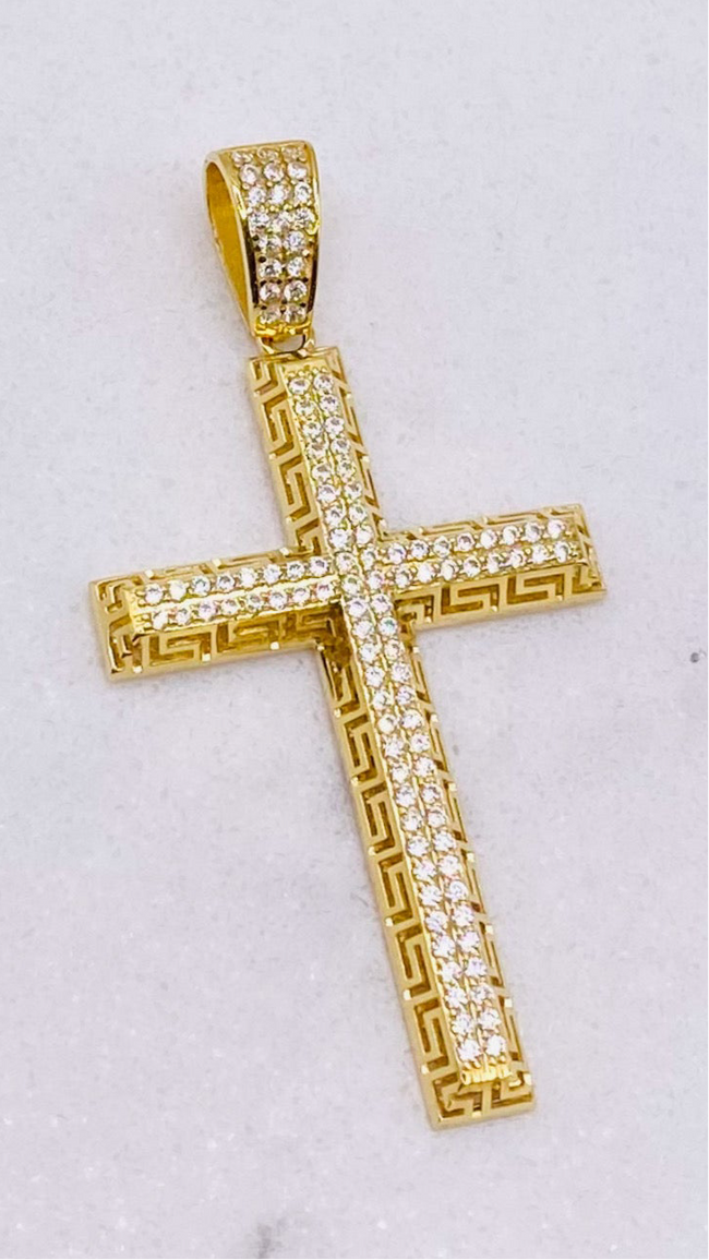 Cruz zirconia 18k, 6.5cm x 3cm